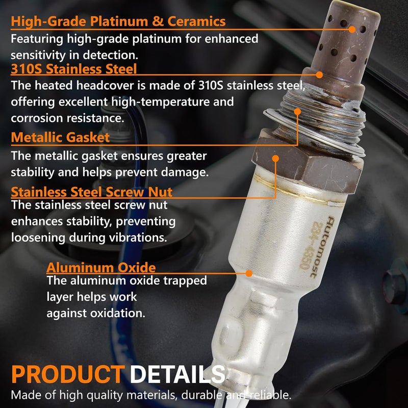 Automost Upstream and Downstream O2 Sensor Compatible with Honda Civic L4 1.8L 2007 2008 2009 2010 2011 Replace#234-9124,234-4350 - Image 4
